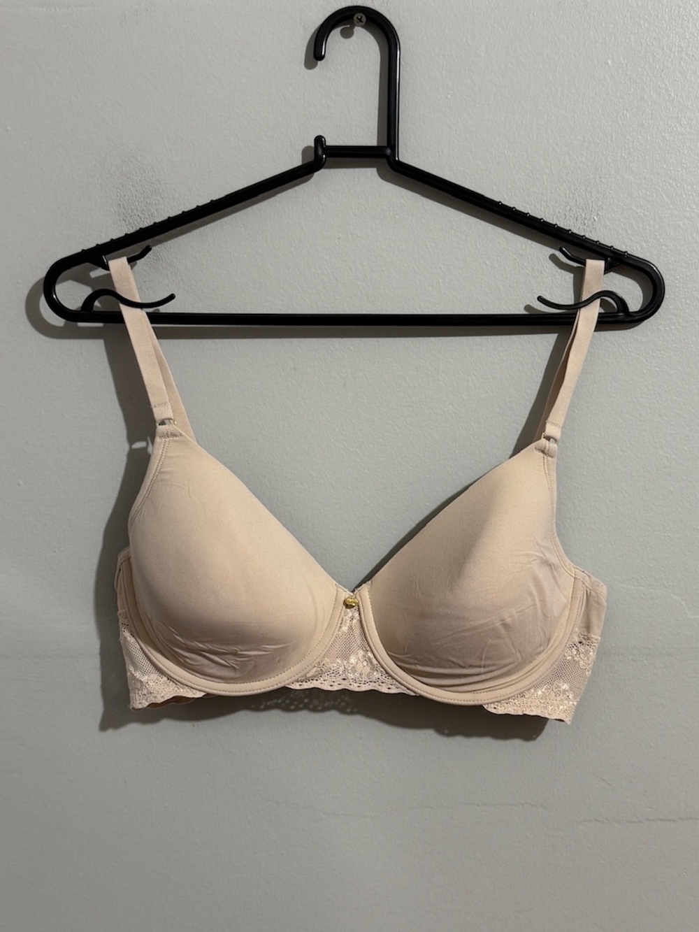 Natori Bliss Perfection Contour Underwire Bra Womens 34D Nude Beige Lace